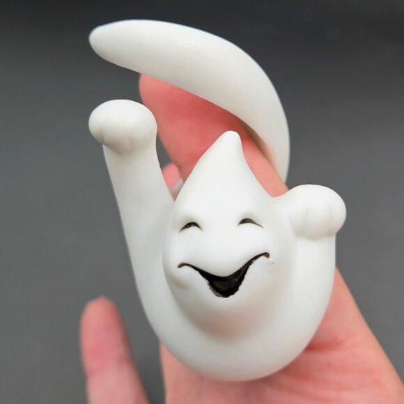 PartyLite Ghost Candle Huggers Halloween P7026 Taper Ceramic White Read - Picture 9 of 14